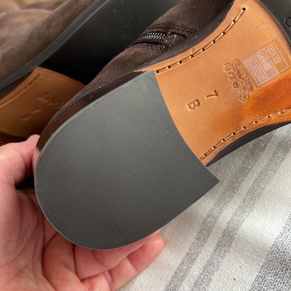 BRAND NEW COACH “LUCIA” CHESTNUT BROWN SUEDE “OVER THE KNEE” boots Sz 7 GORGEOUS - Picture 11 of 14